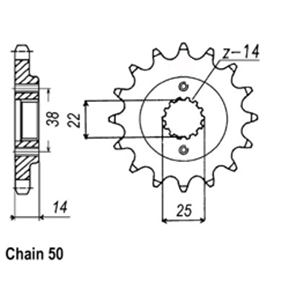 FRONT SPROCKET - STEEL 15T 520P - 41-D04-15