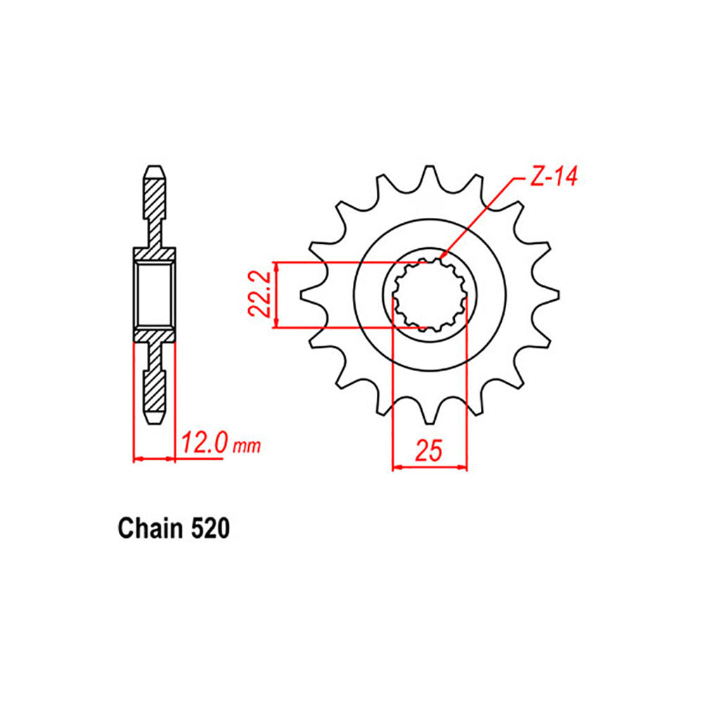 FRONT SPROCKET - STEEL 13T 520P - 41-GG1-13