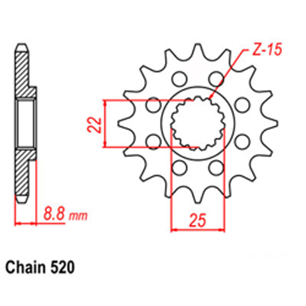 FRONT SPROCKET - STEEL 11T 520P  - 41-K01-11