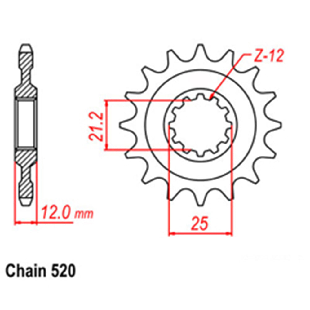 FRONT SPROCKET - STEEL 13T 520P  - 41-Q02-13