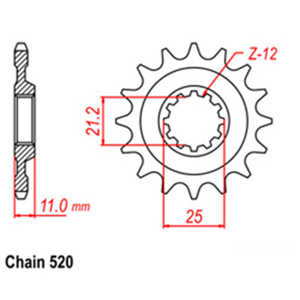 FRONT SPROCKET - STEEL 15T 520P  - 41-Q03-15