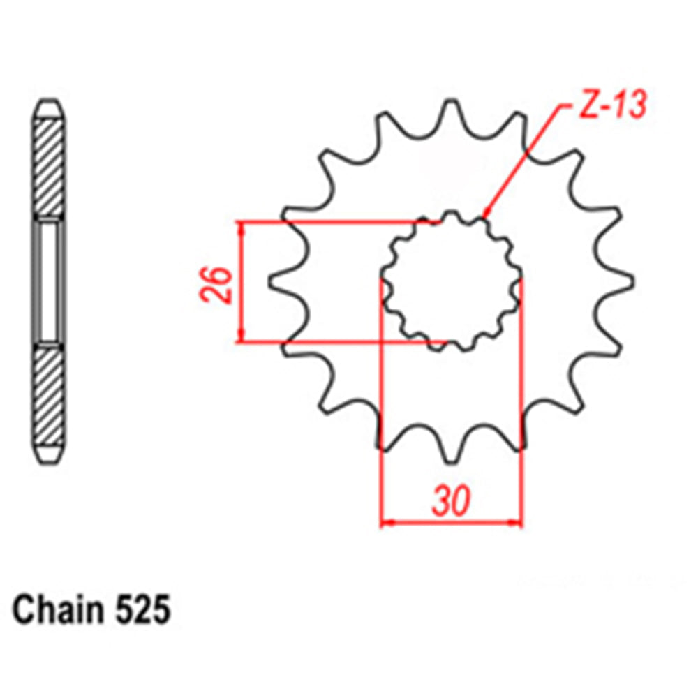 FRONT SPROCKET - STEEL 17T 525P  - 41-T03-17