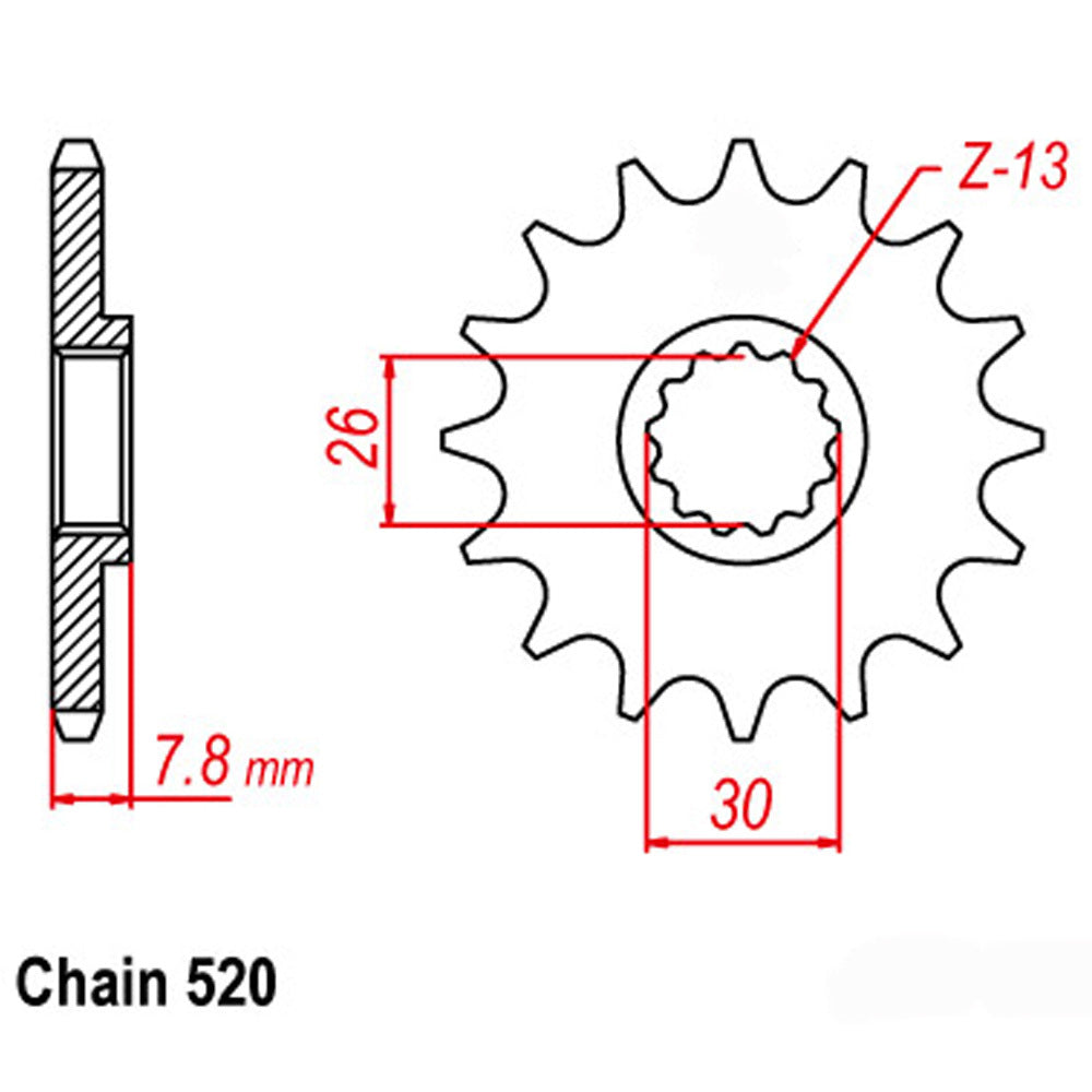 FRONT SPROCKET - STEEL 18T 525P  - 41-T04-18