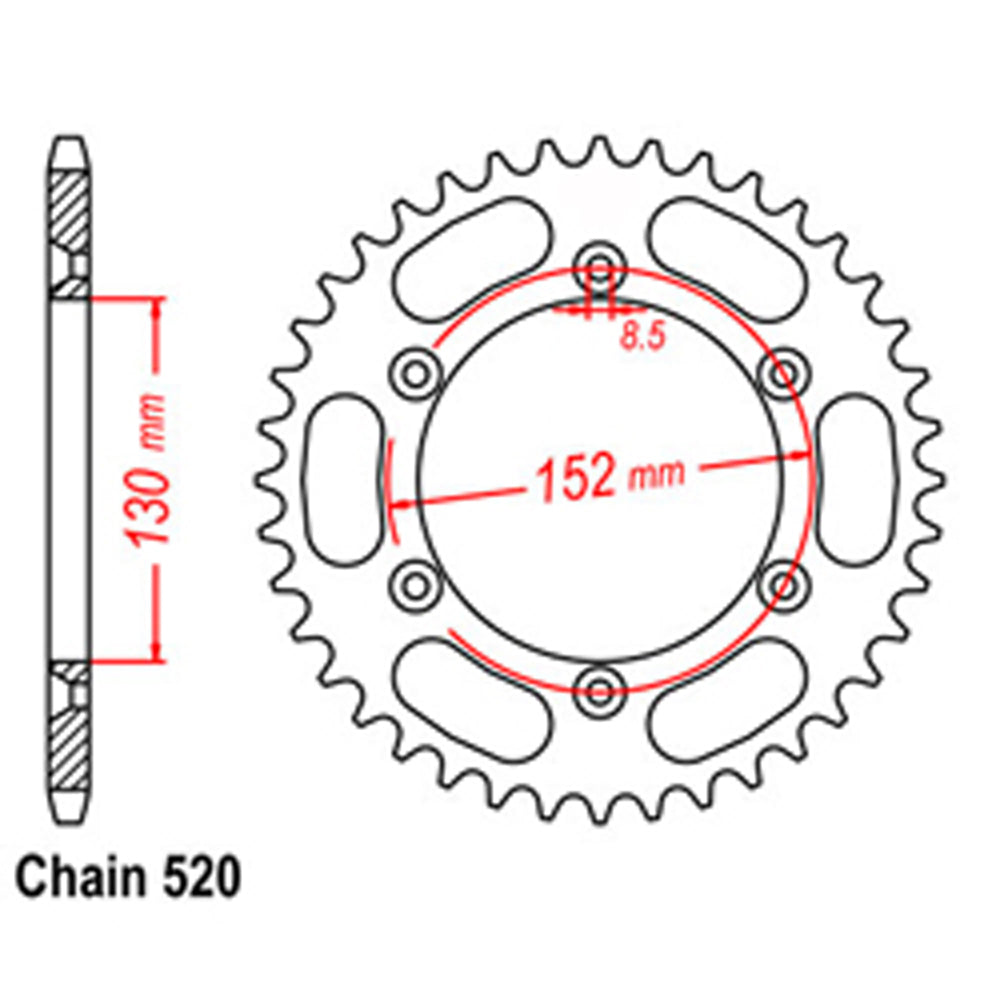 REAR SPROCKET - STEEL 48T 520P  - 42-B07-48