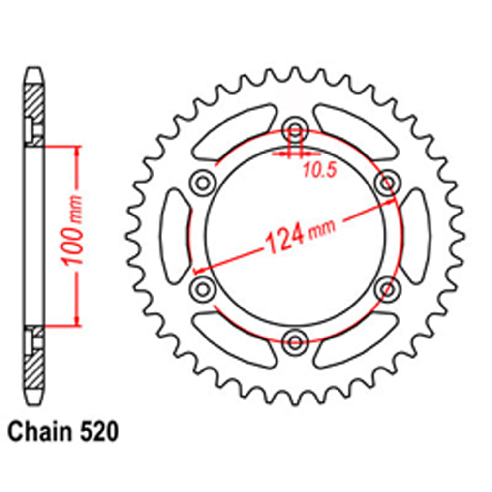 REAR SPROCKET - STEEL 39T 520P   - 42-D01-39