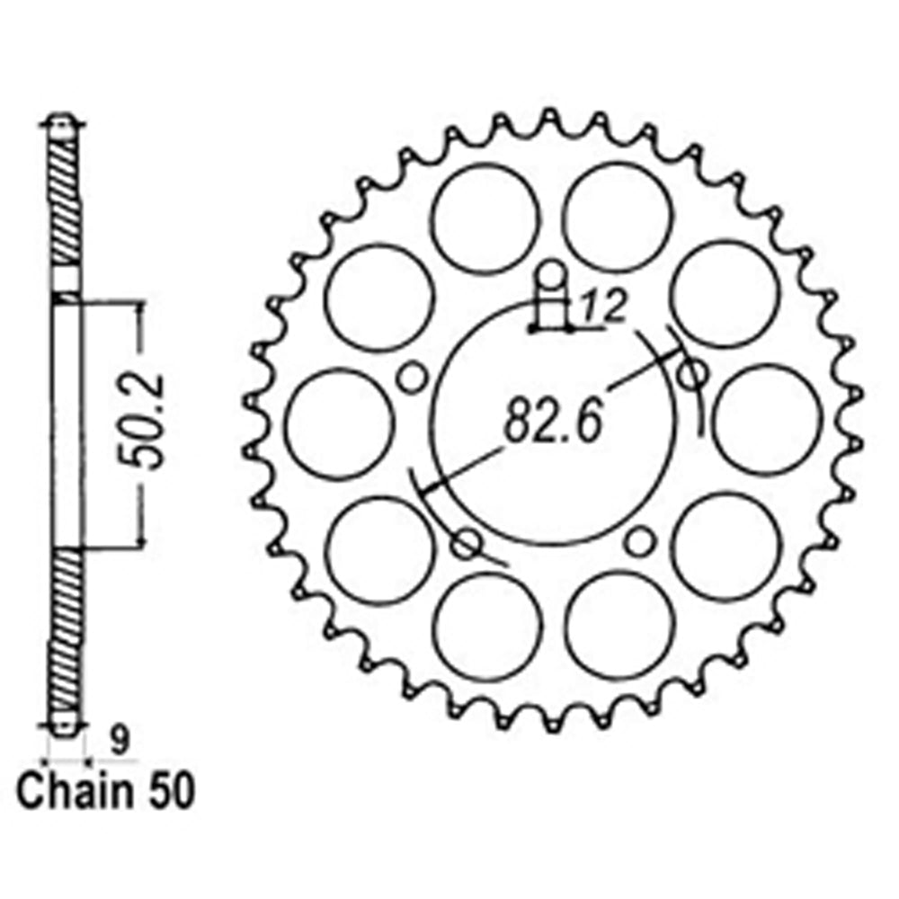 REAR SPROCKET - STEEL 48T 530P - 42-H01-48