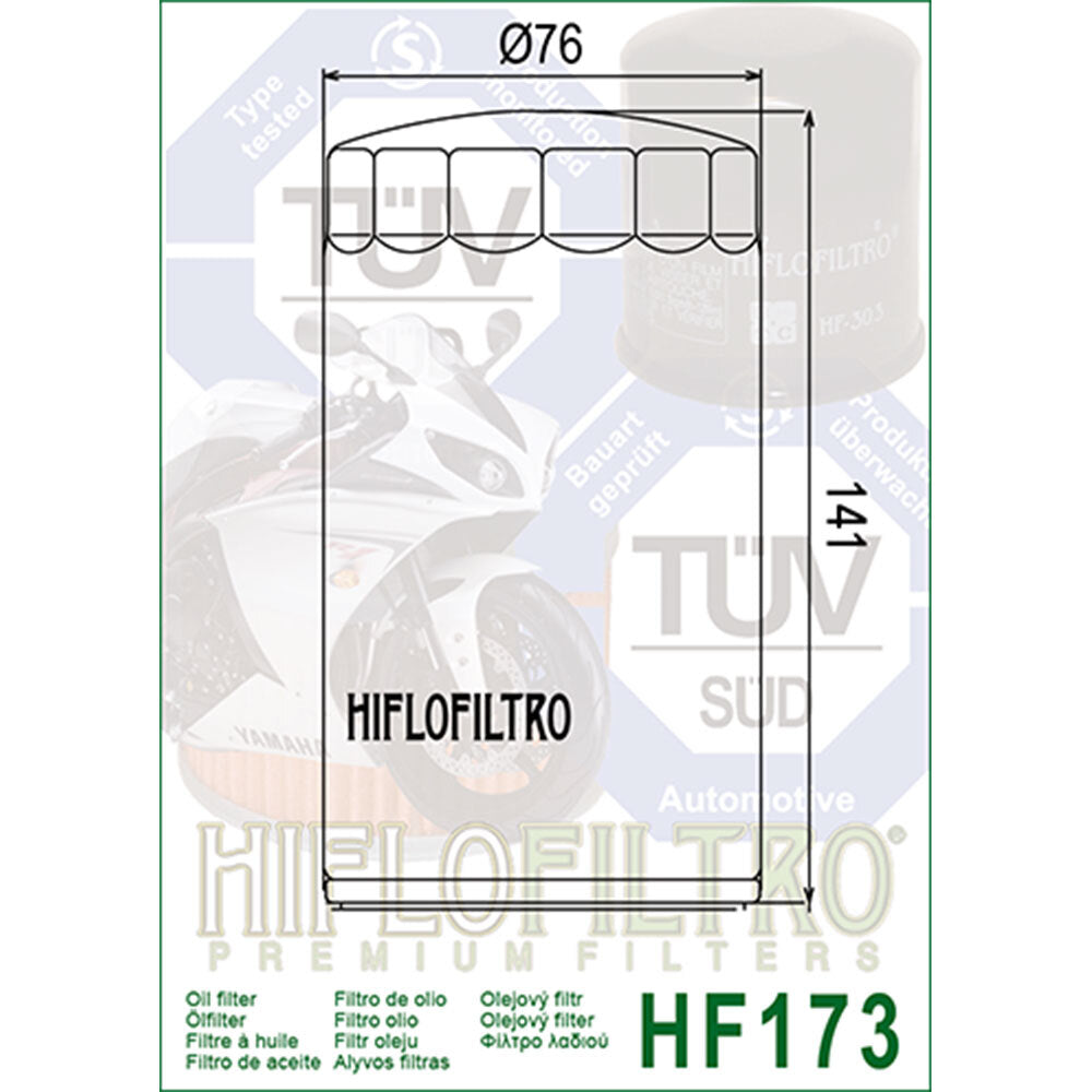 HIFLOFILTRO - OIL FILTER  HF173C CHROME