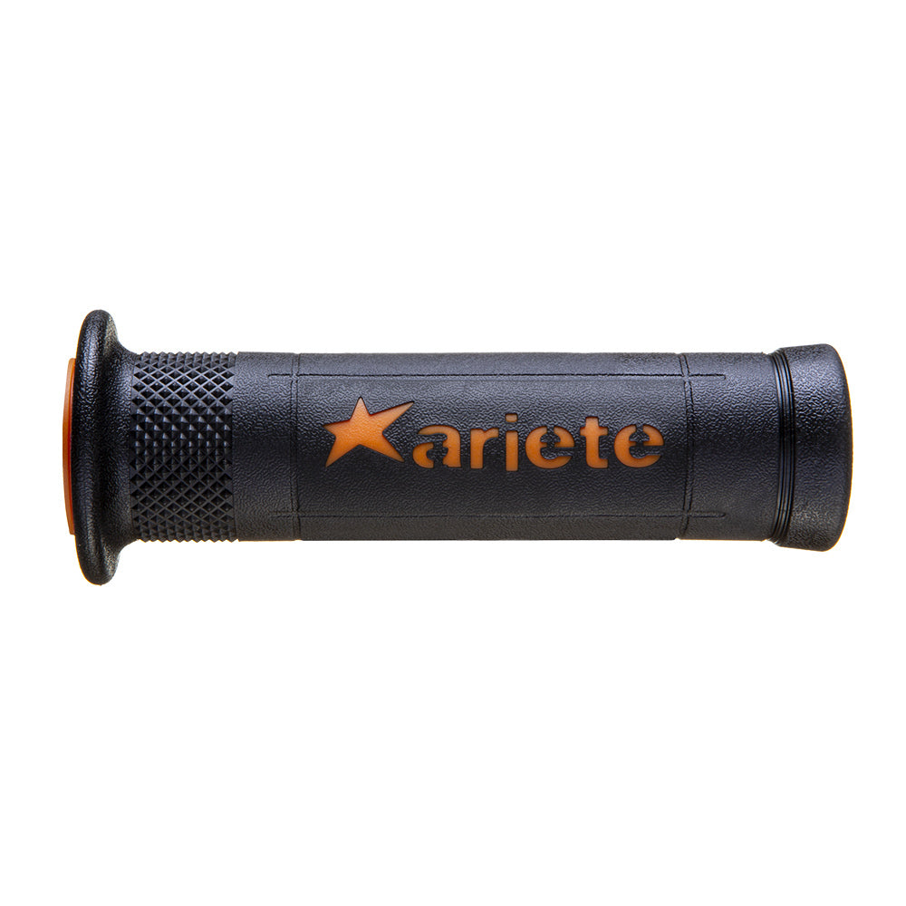 ARIETE MOTORCYCLE HAND GRIPS - ARIRAM - ROAD - BLACK ORANGE