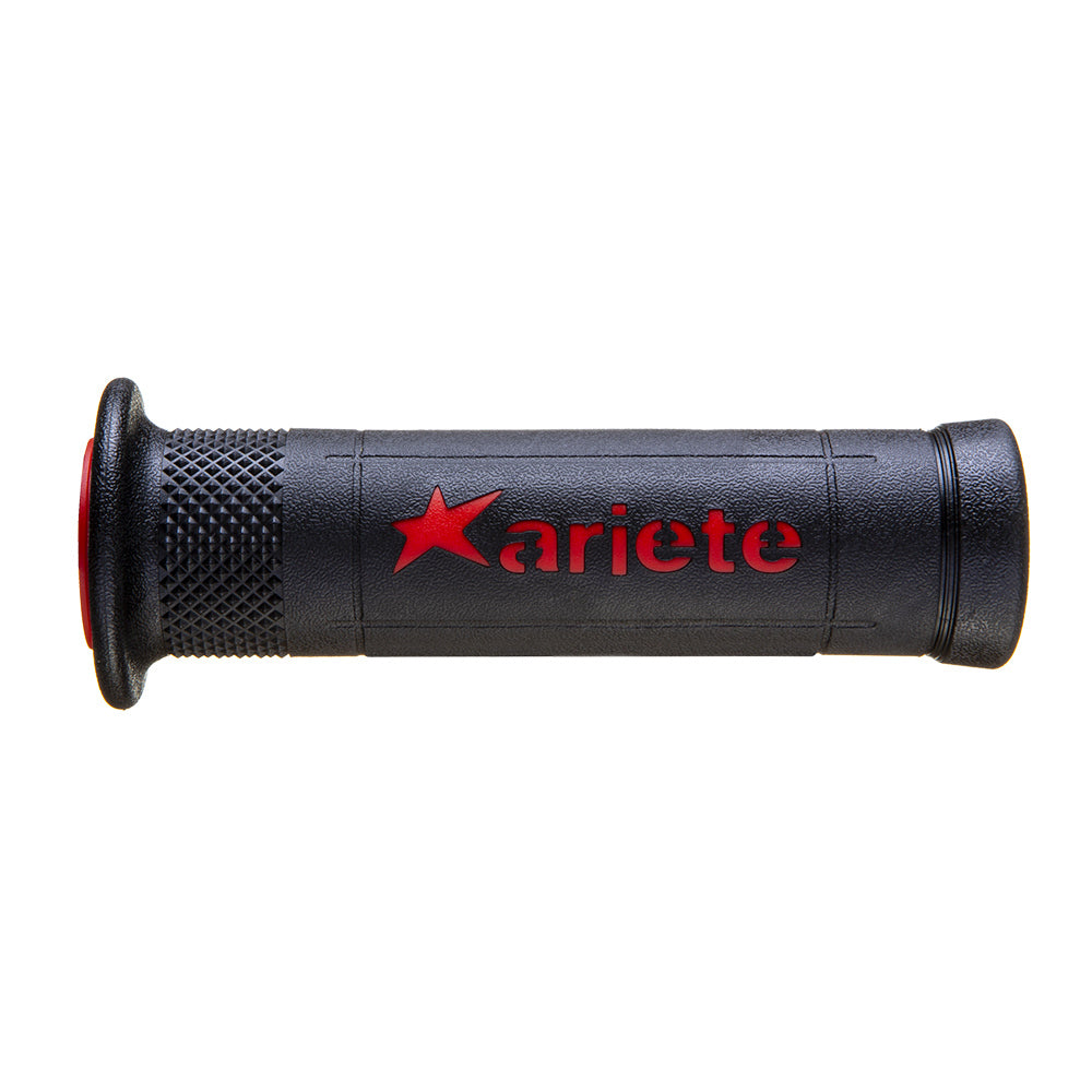 ARIETE MOTORCYCLE HAND GRIPS - ARIRAM - ROAD - BLACK RED