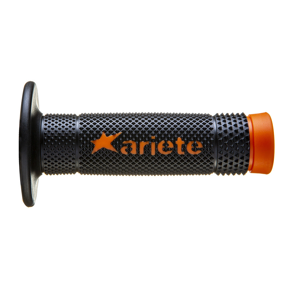 ARIETE MOTORCYCLE HAND GRIPS - VULCAN - OFF ROAD -  BLACK ORANGE