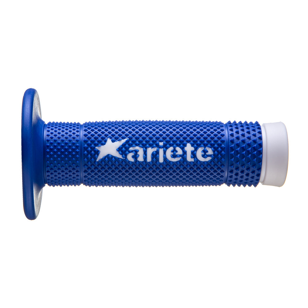 ARIETE MOTORCYCLE HAND GRIPS - VULCAN - OFF ROAD -  BLUE WHITE