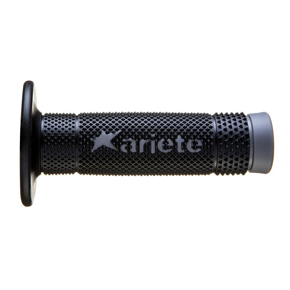 ARIETE MOTORCYCLE HAND GRIPS - VULCAN - OFF ROAD -  BLACK GREY