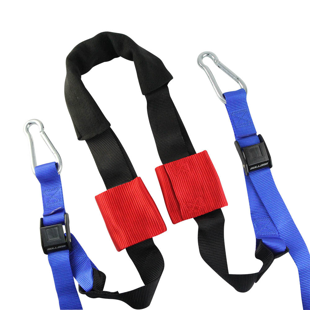 HANDLEBAR HARNESS WITH SNAP HOOK TIE STRAPS - RED/BLACK