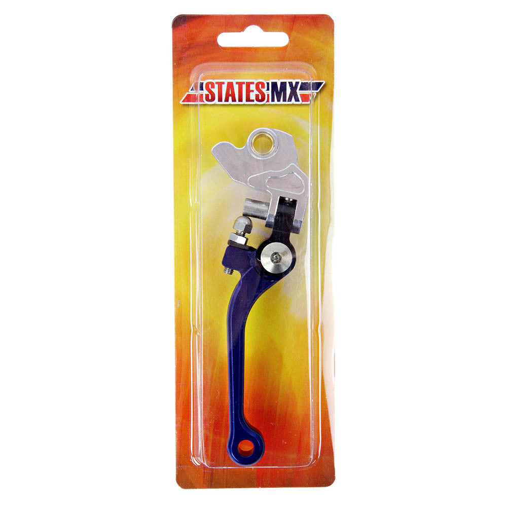 STATES MX BRAKE LEVER - FOLD/FLEX - YAMAHA/SUZUKI/KAWASAKI - BLUE