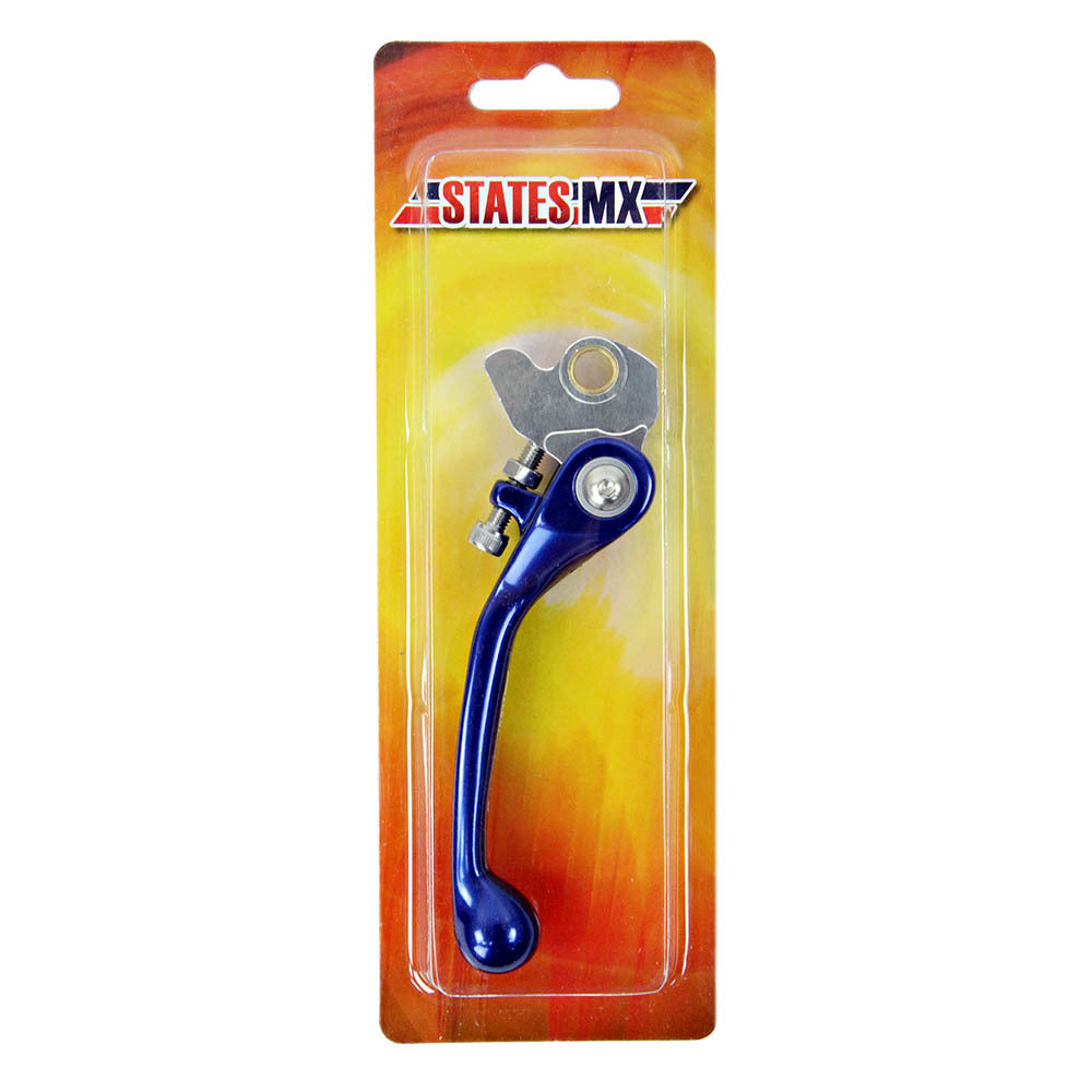 STATES MX FRONT BRAKE LEVER - STD FLEX - YAMAHA/KAWASAKI/SUZUKI - BLUE