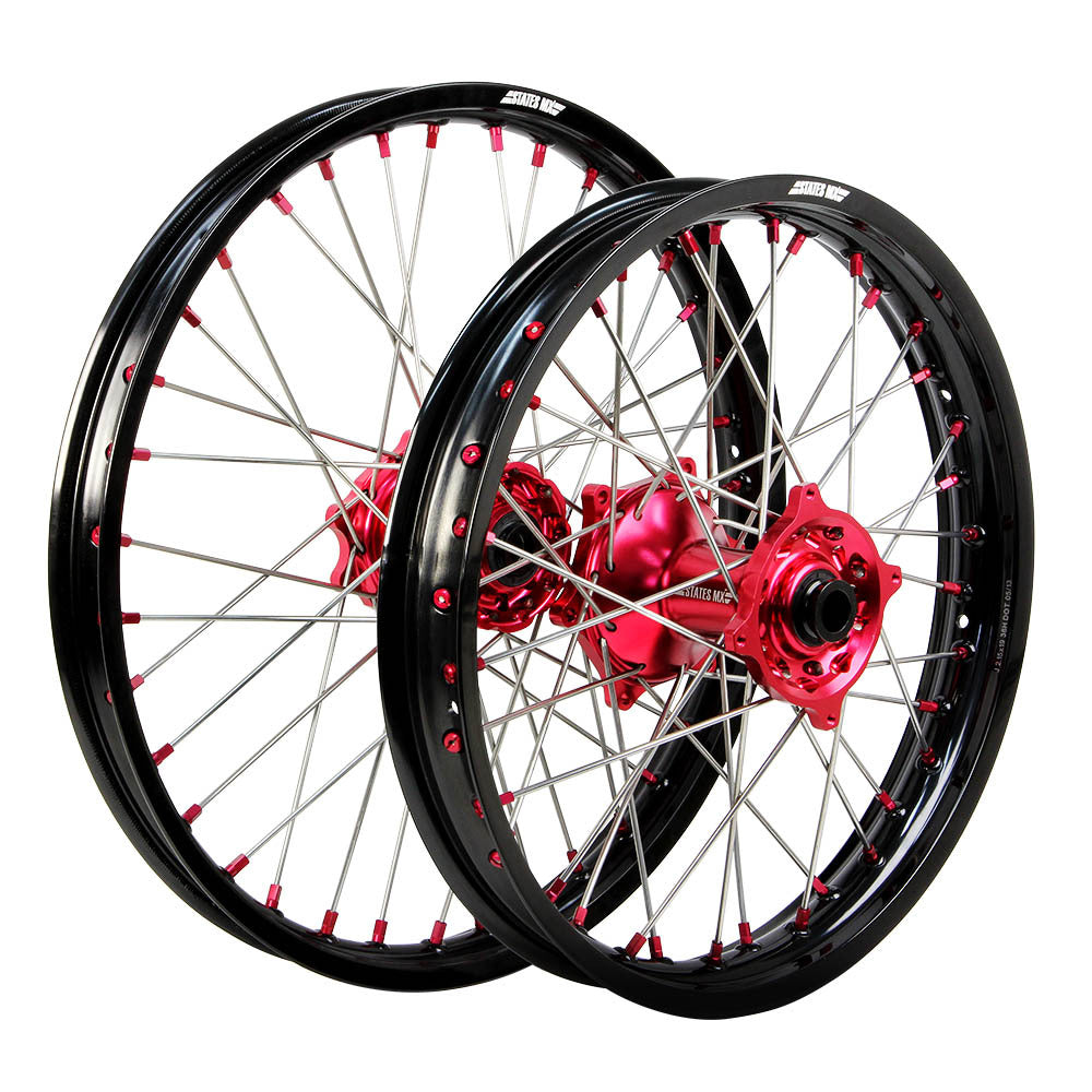 STATES MX WHEEL SET GAS GAS MC 21- ON 21/19 BLACK/RED