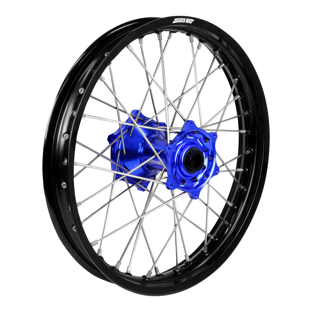 STATES MX REAR WHEEL 18 X 2.15 YAMAHA WRF 02-22 - BLACK/BLUE/SILVER