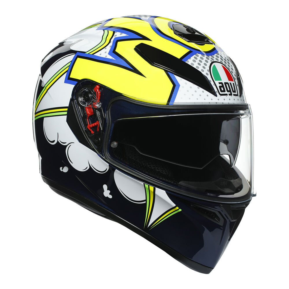 AGV K3 SV - BUBBLE BLUE/WHITE/YELLOW FLUO ML