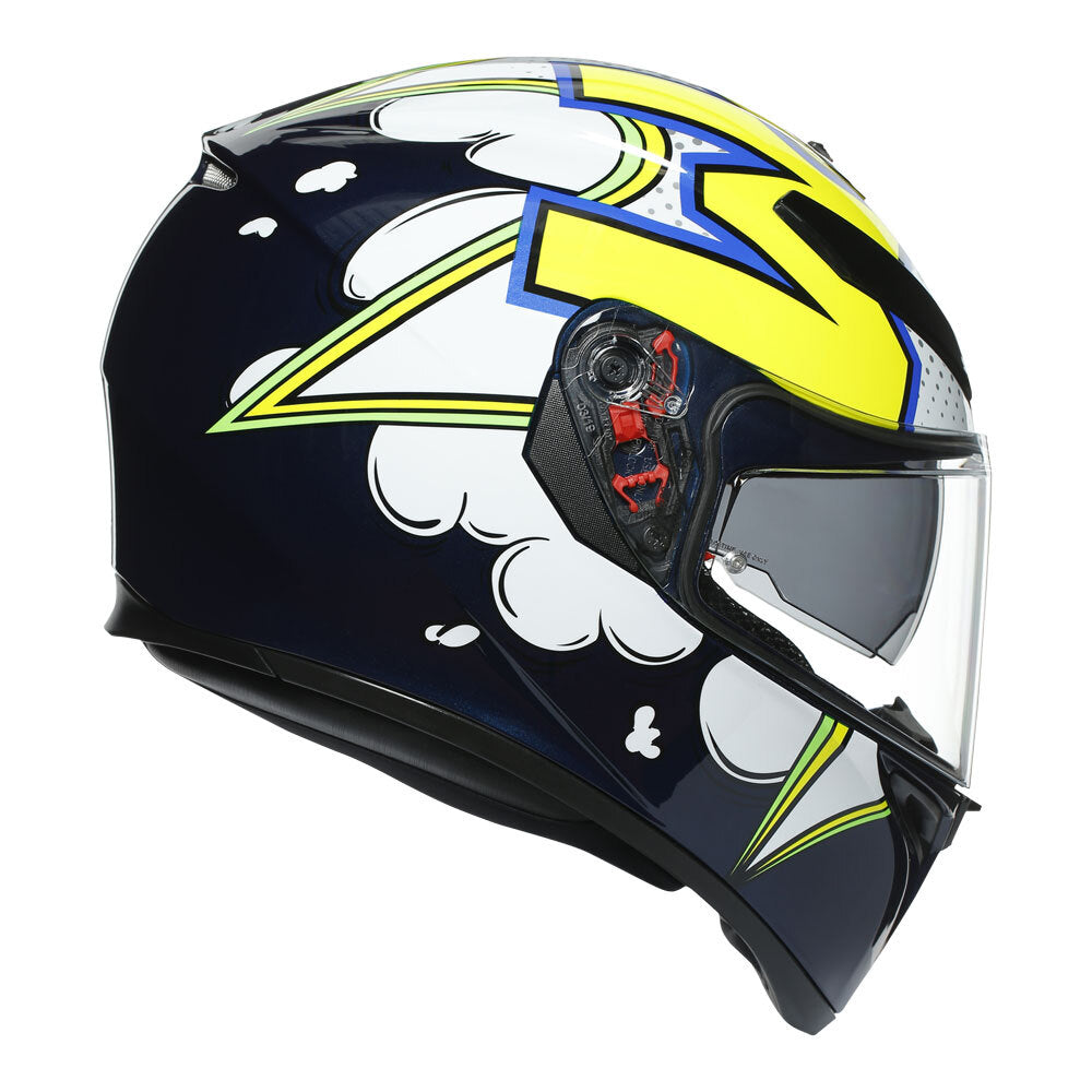 AGV K3 SV - BUBBLE BLUE/WHITE/YELLOW FLUO ML