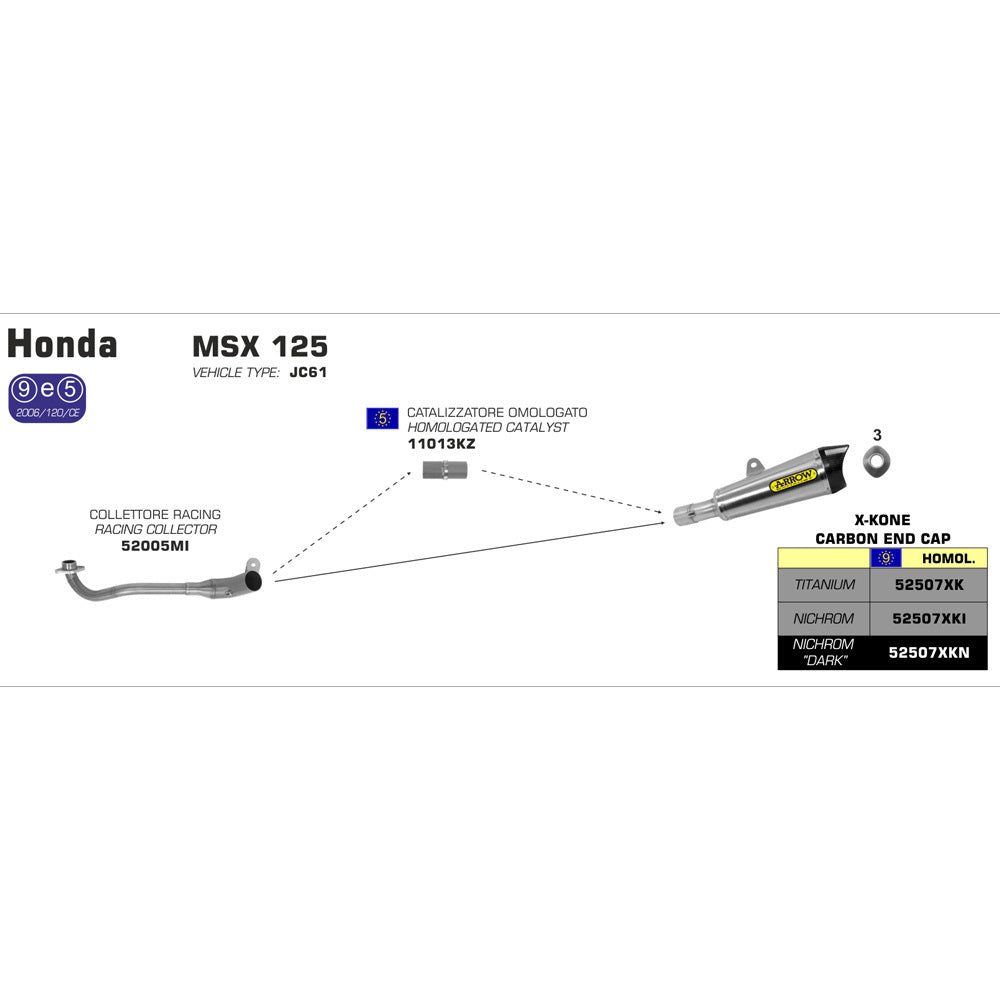 ARROW Collector Stainless HONDA MSX Grom 125