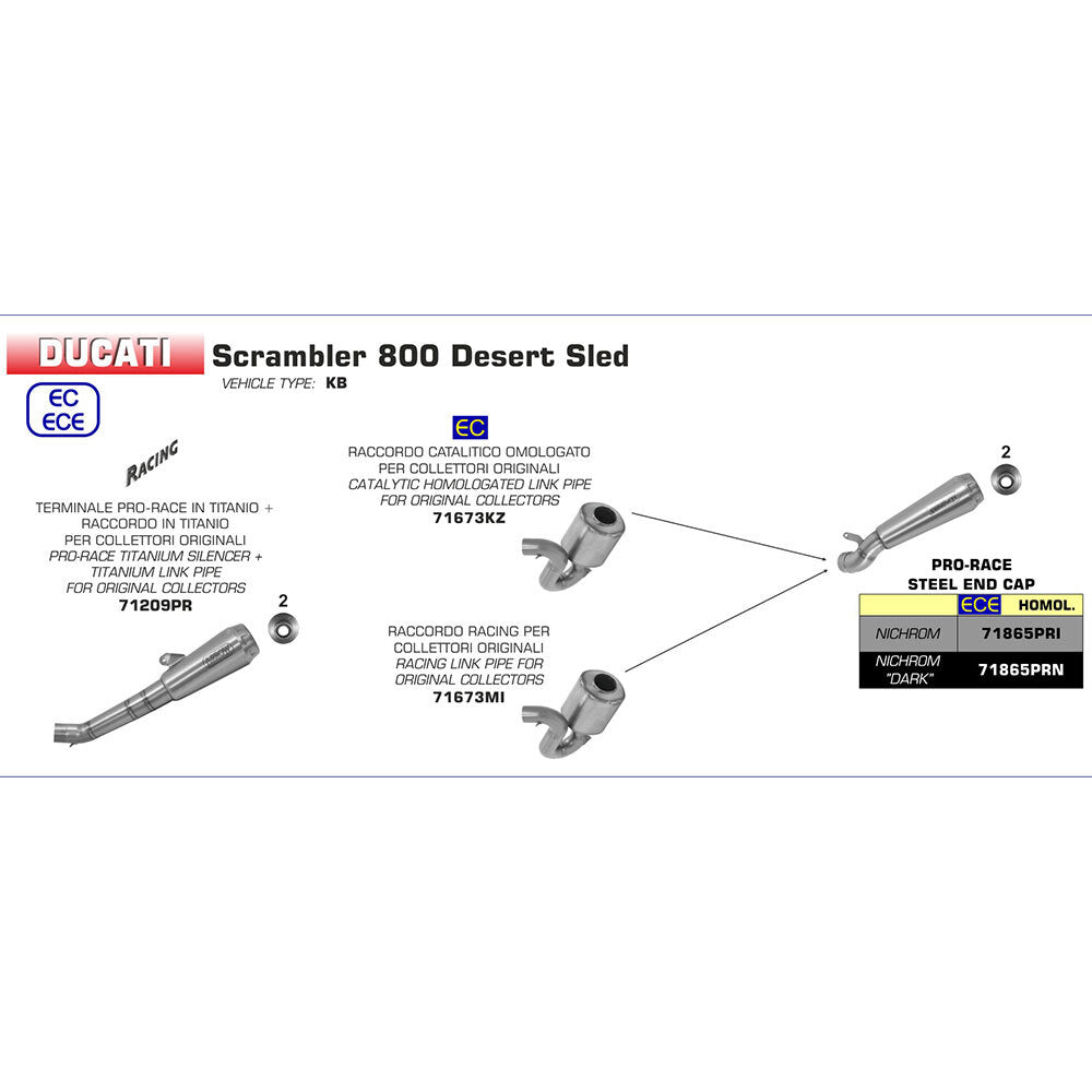 ARROW Silencer 71209PRPRO-RACE Titanium with Ti End Cap