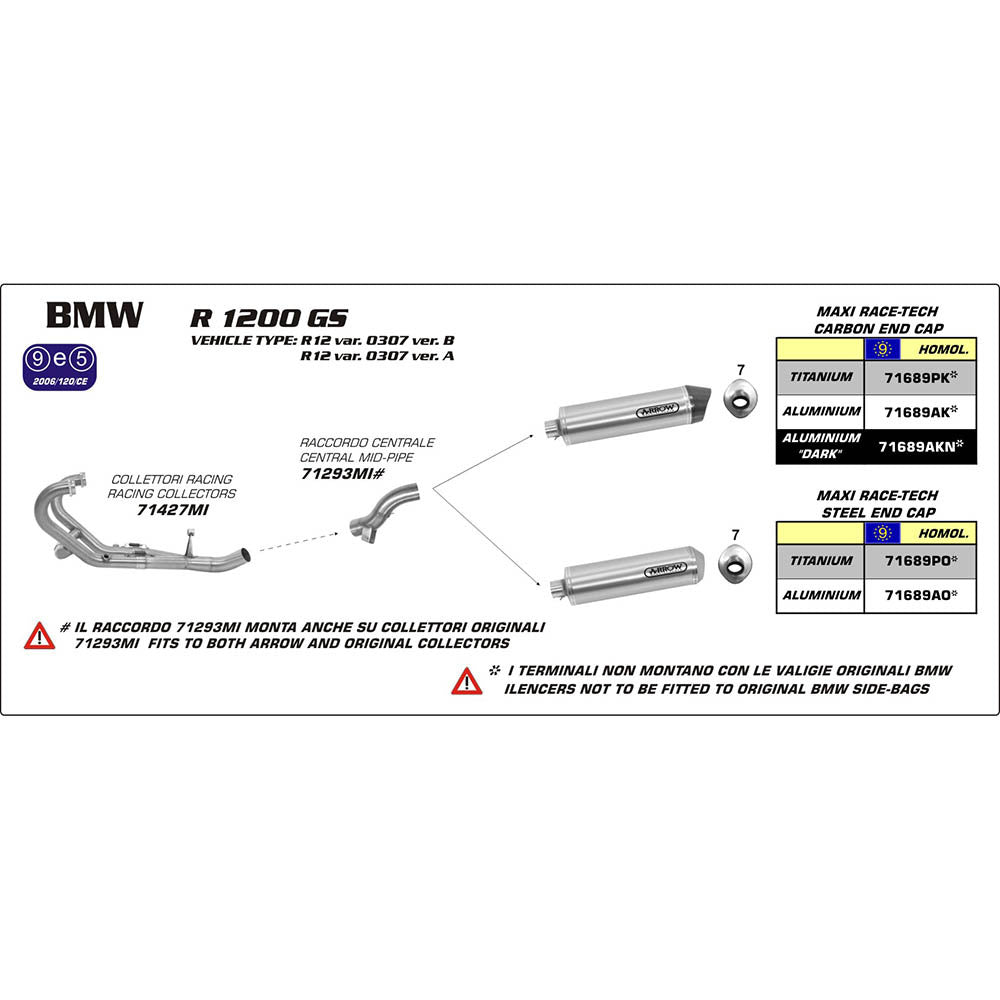 ARROW Silencer MAXI RACE-TECH Aluminium with Carbon End Cap  - 82-716-89AK