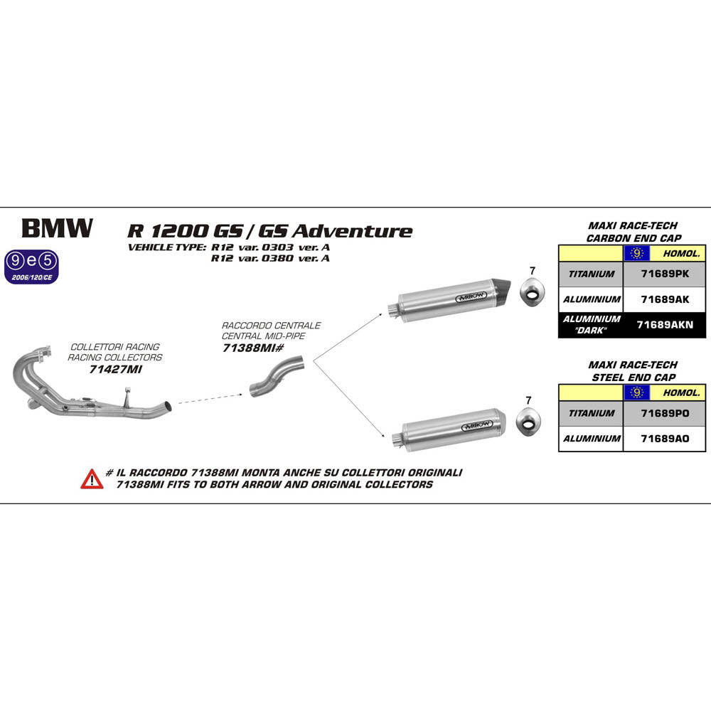 ARROW Silencer MAXI RACE-TECH Aluminium with Carbon End Cap  - 82-716-89PK