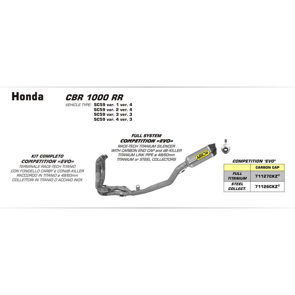 ARROW Silencer INDY-RACE Aluminium Black with Carbon End Cap
