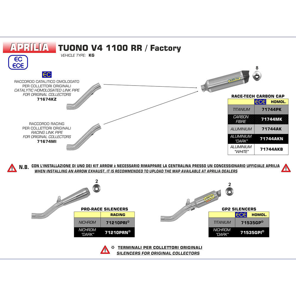 ARROW Silencer Race-TECH Aluminium Dark with Carbon End Cap - 82-717-44AKN