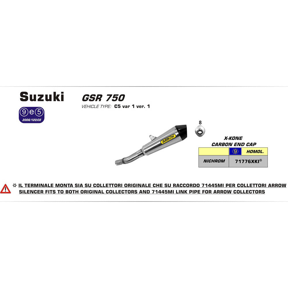 ARROW Silencer Race-TECH Aluminium Dark with a Carbon End Cap