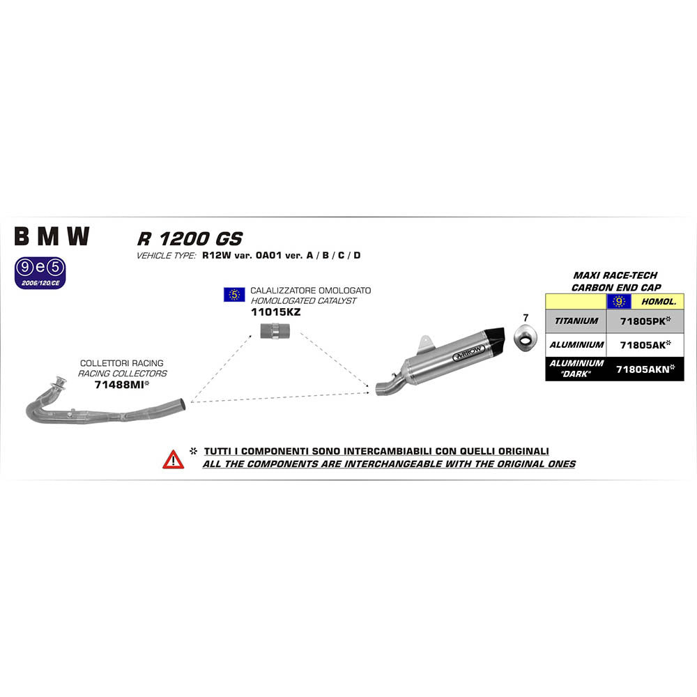 ARROW Silencer MAXI RACE-TECH Aluminium with Carbon End Cap  - 82-718-05AK