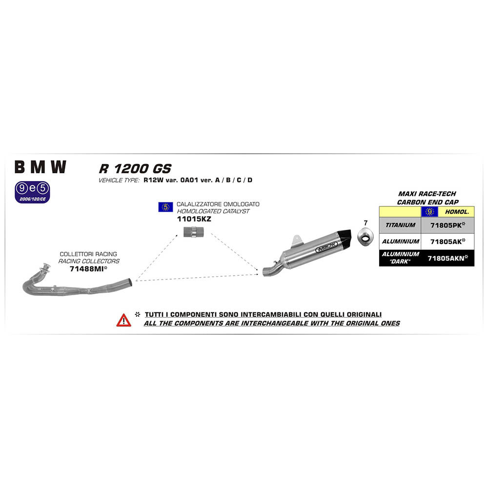 ARROW Silencer MAXI RACE-TECH Titanium with Carbon End Cap  - 82-718-05PK