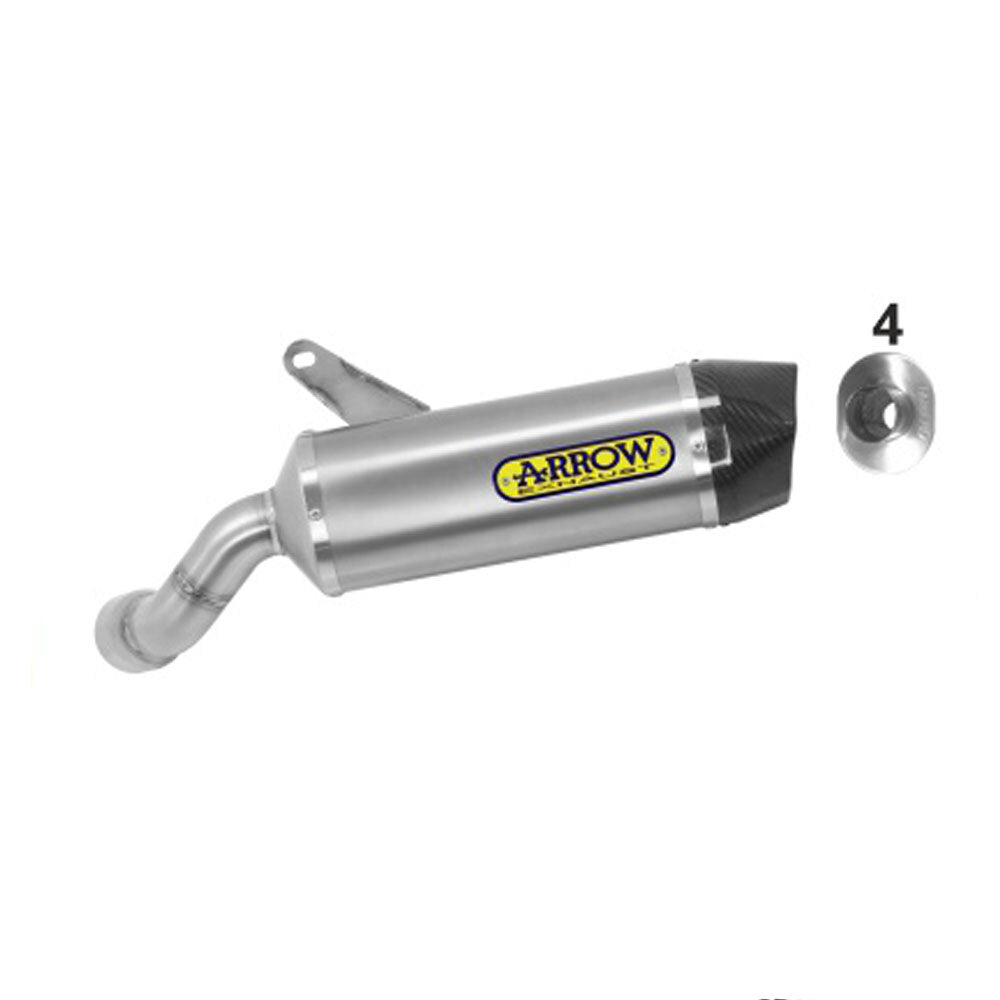 ARROW Silencer 71914PK INDY RACE Titanium Silver with Carbon End Cap