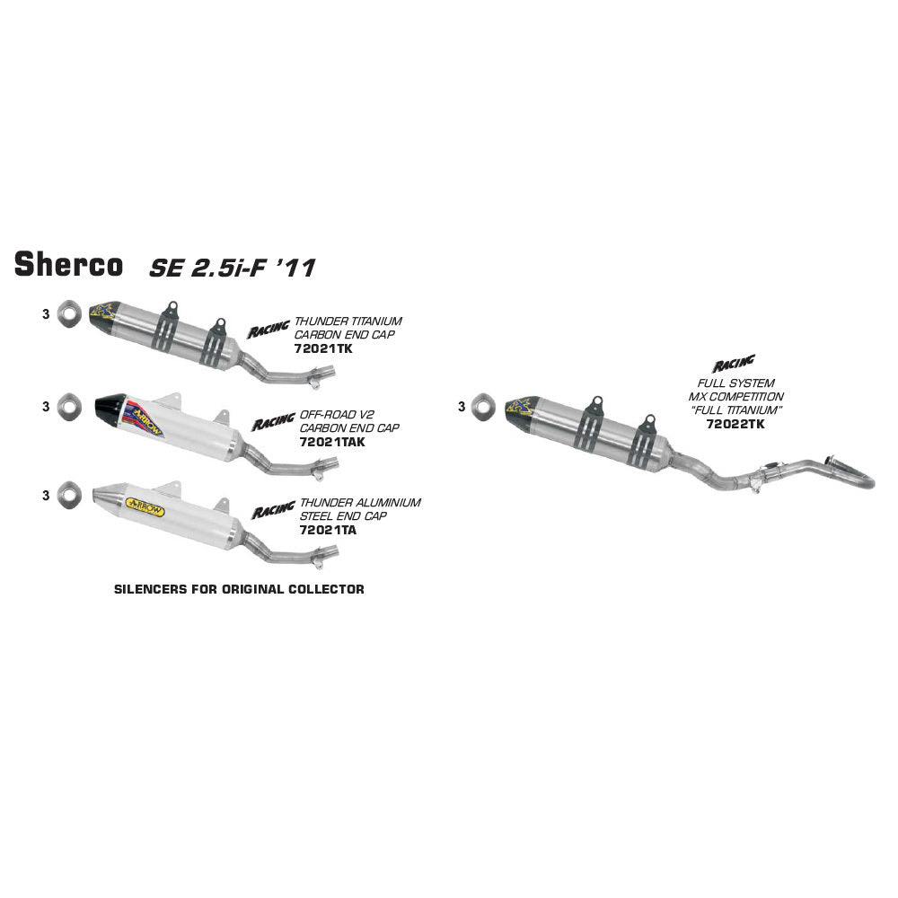 ARROW Silencer 72021TK - SHERCO Thunder Titanium with Carbon End Cap