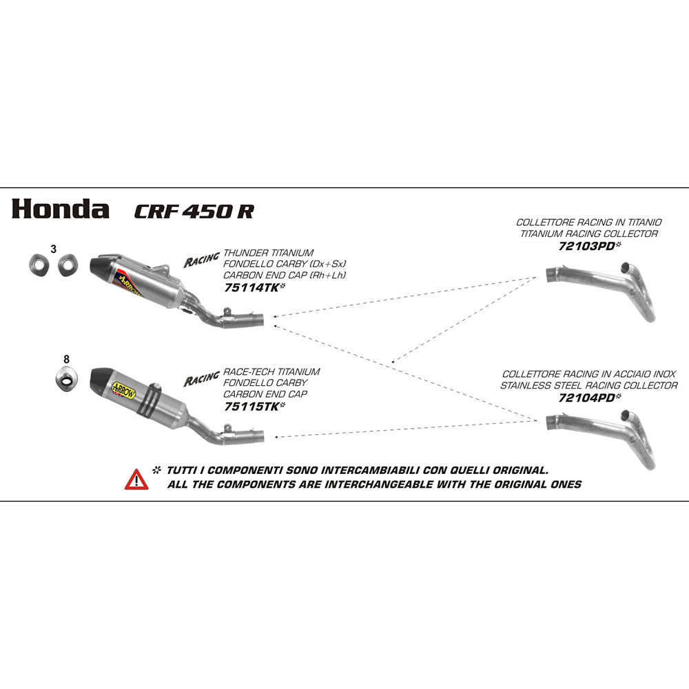 ARROW Collector - Racing Stainless HONDA - 82-721-04PD