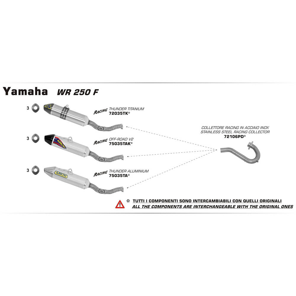 ARROW Collector - Racing Stainless YAMAHA - 82-721-06PD