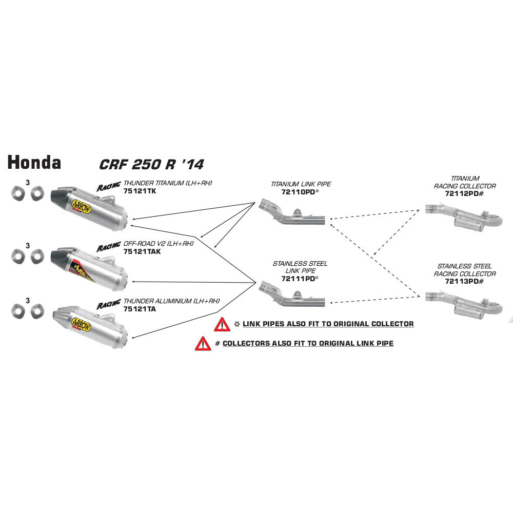 ARROW Collector - Racing Stainless HONDA - 82-721-13PD