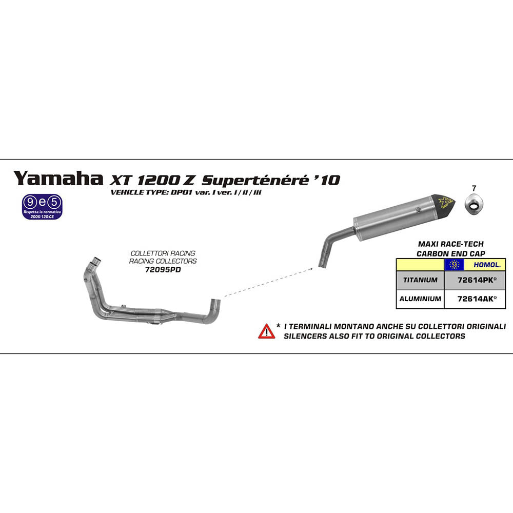 ARROW Silencer - MAXI RACE-TECH Titanium with Carbon End Cap  - 82-726-14PK