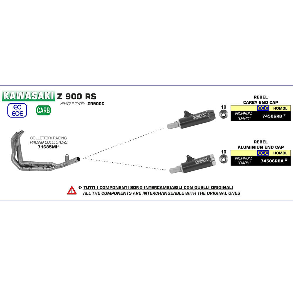 ARROW Silencer - REBEL Nichrom Dark with Carbon End Cap  - 82-745-06RB