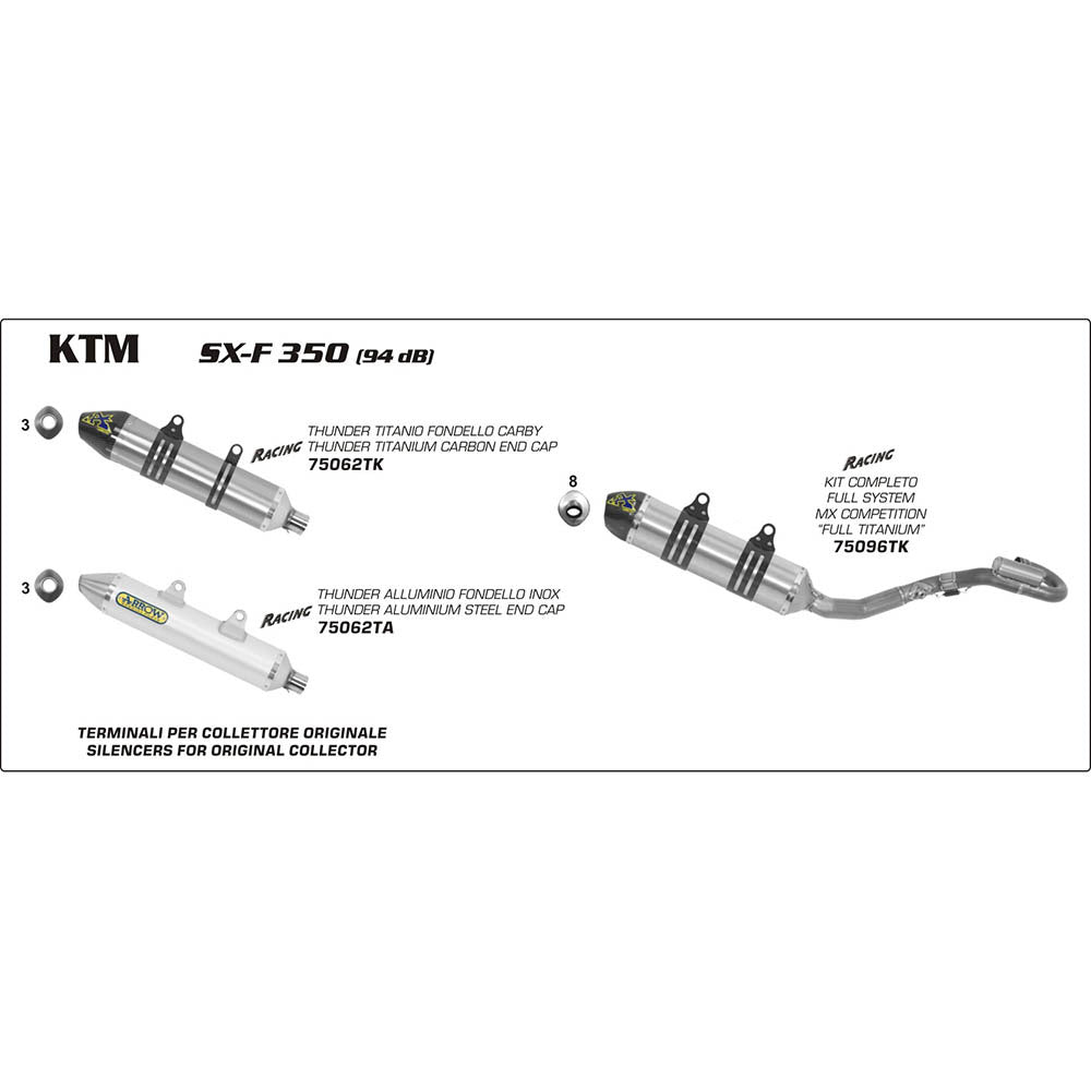 ARROW Full System - MX Competition Titanium with Carbon End Cap - 82-750-96TK