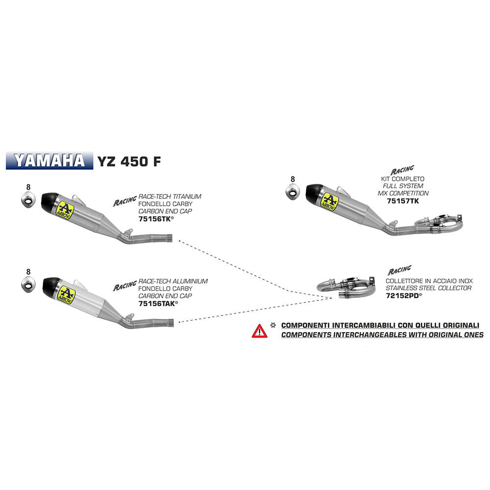 ARROW Silencer - RACE-TECH Racing Titanium with Carbon End Cap - 82-751-56TK