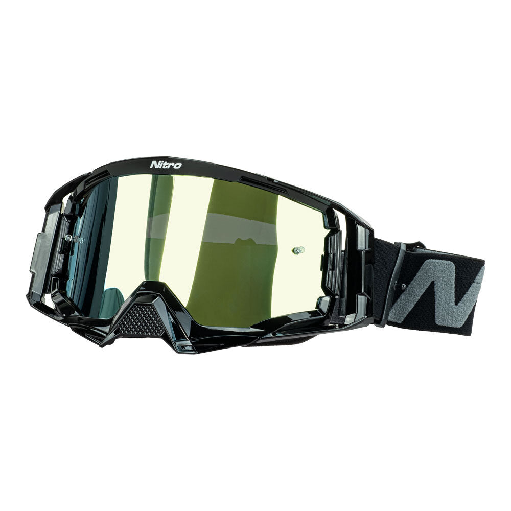 NITRO NV-150 MX GOGGLE BLACK FRAME GOLD LENS