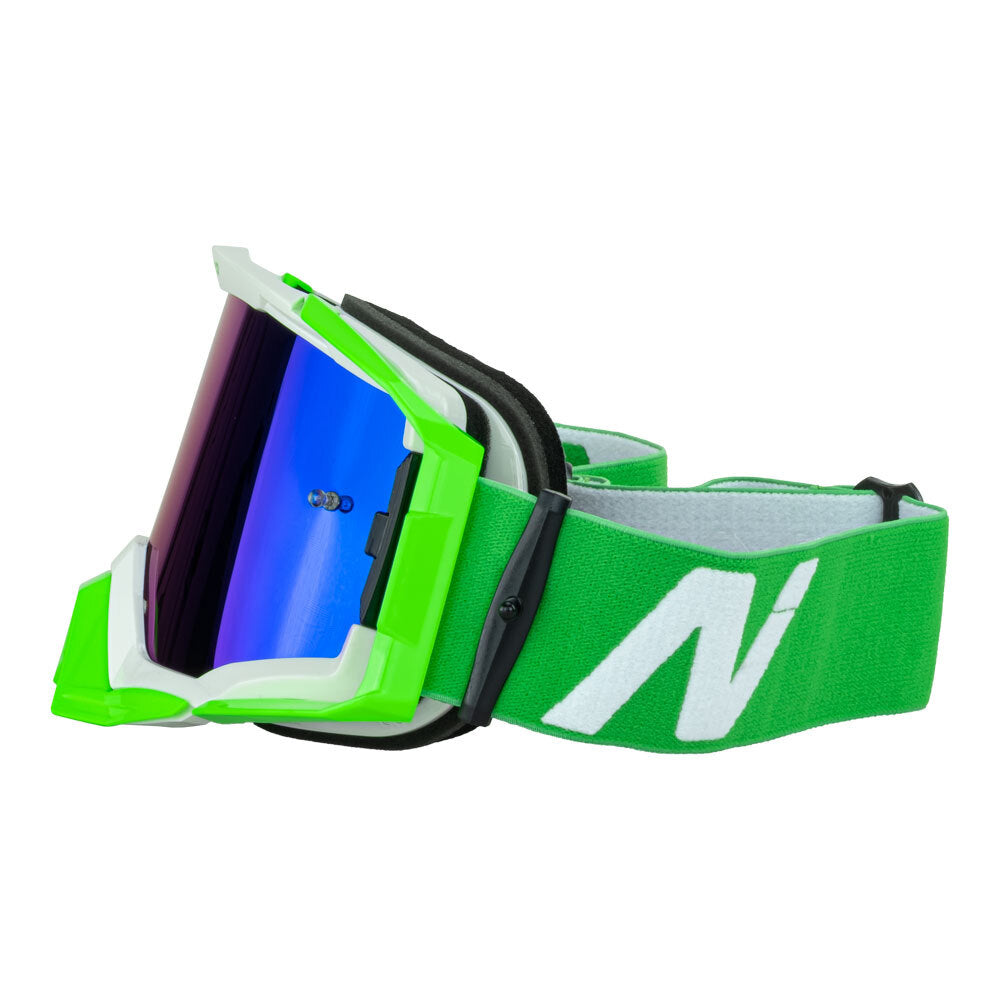 NITRO NV-150 MX GOGGLE WHITE/GREEN FRAME GREEN LENS