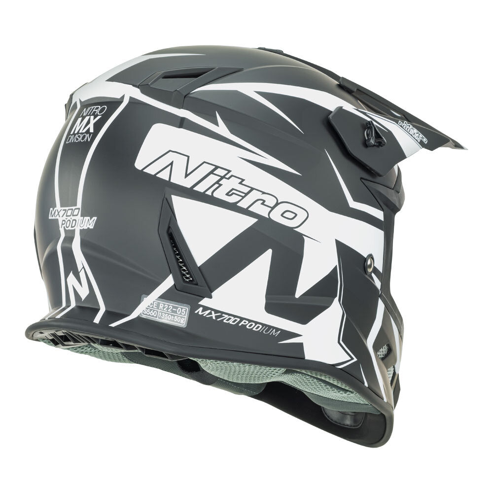 NITRO MX700 MATT BLACK/WHITE L