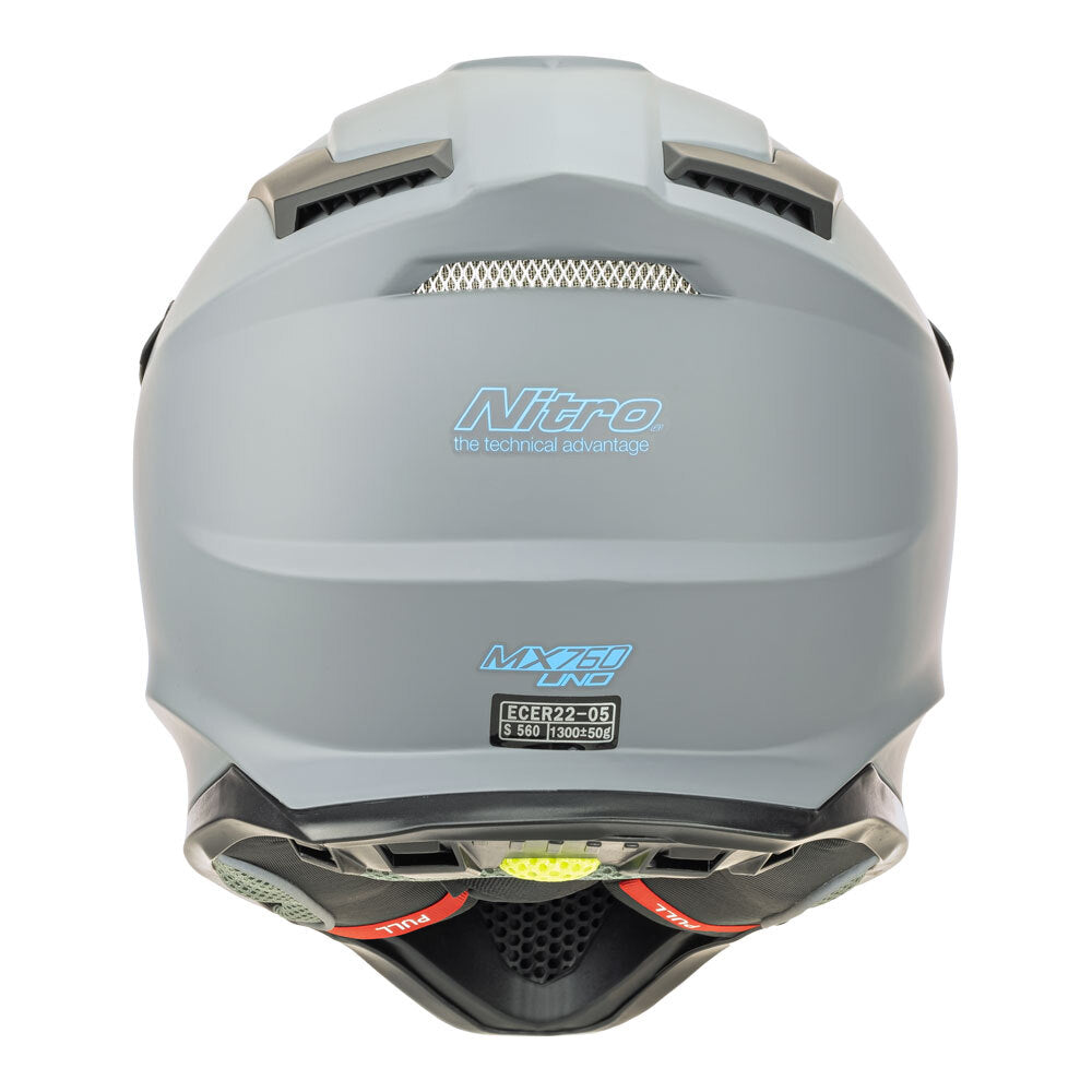 NITRO MX760 SATIN GUNMETAL/BLUE LOGO S