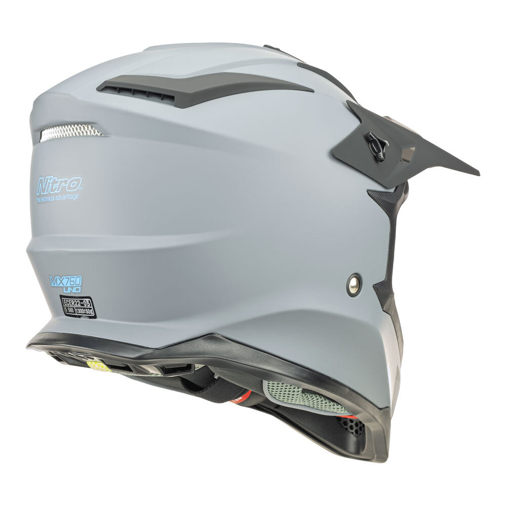 NITRO MX760 SATIN GUNMETAL/BLUE LOGO L