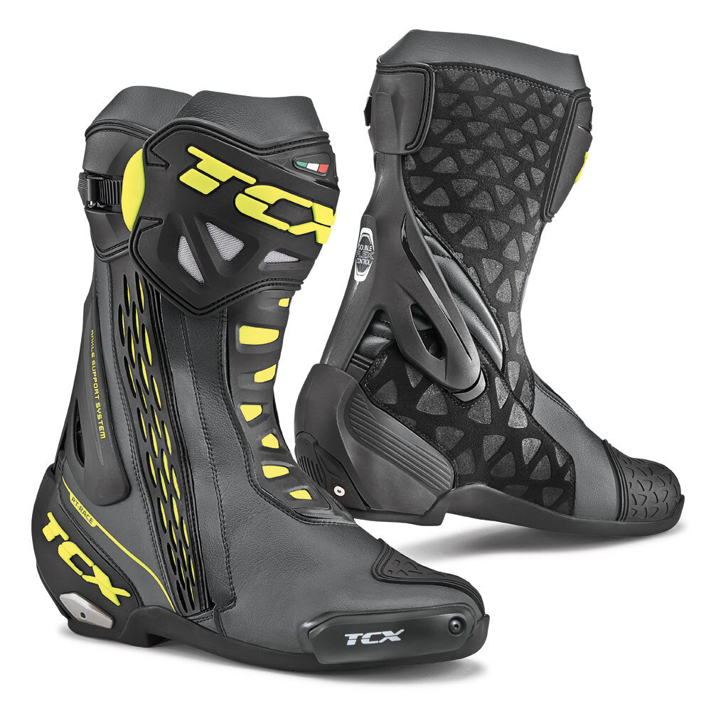 TCX RT-RACE BOOTS BLACK/FLUORO YELLOW EU 42