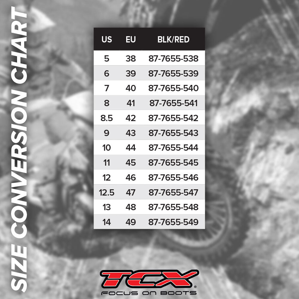 TCX RT-RACE BOOTS BLACK/RED EU 39