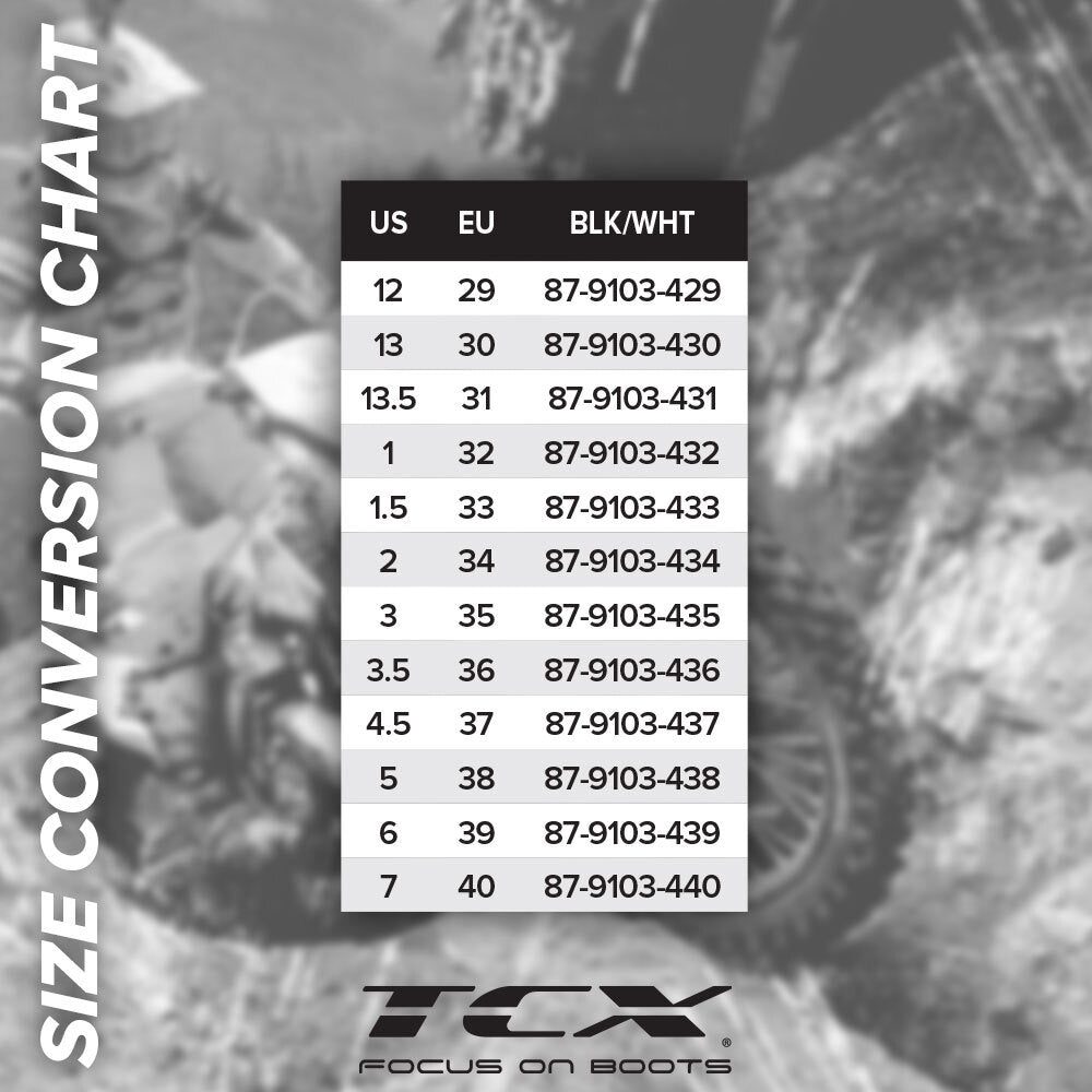 TCX COMP KID BOOTS BLACK/WHITE EU 33