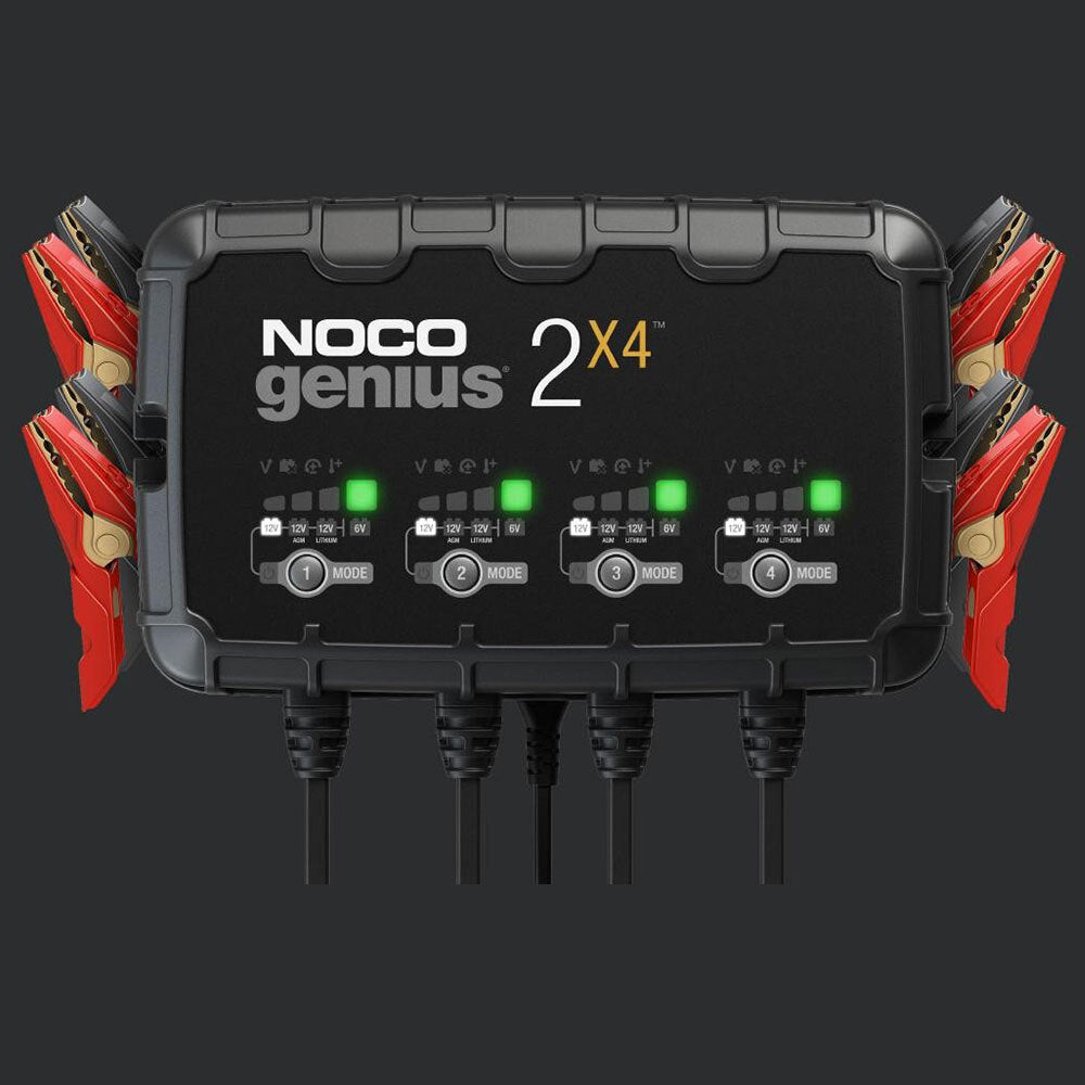 NOCO GENIUS 2X4 : BANK CHARGER - 6/12V 2A x 4 Batteries